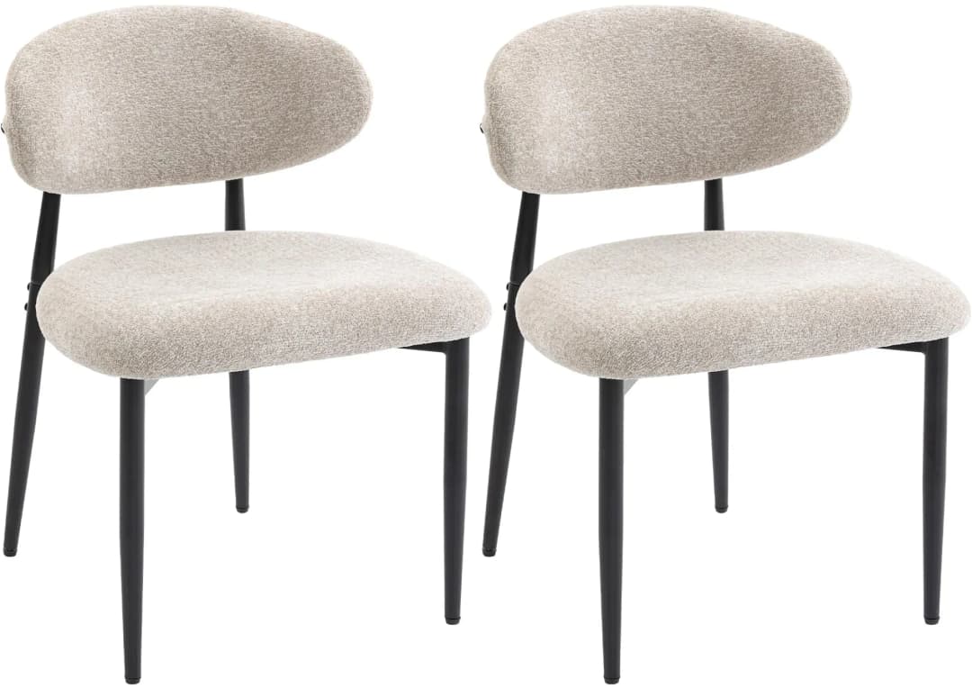 Esszimmerstuhl Polyester beige 2er Set