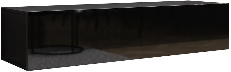 Vigo TV-Lowboard 140x30 cm Schwarz Hochglanz MDF