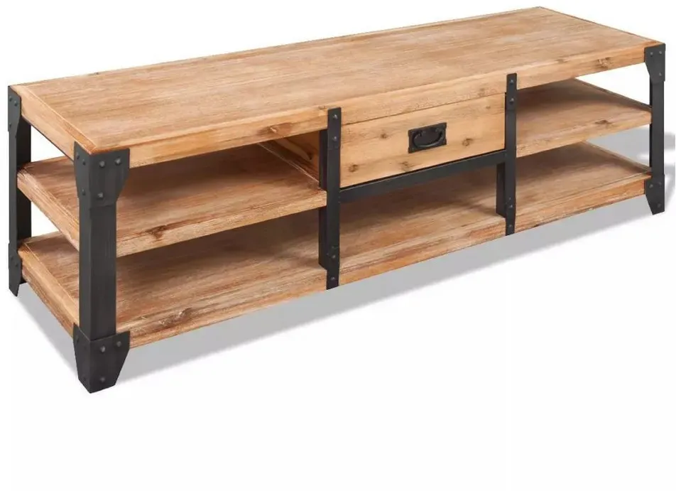 TV-Schrank Lowboard 140 x 40 x 45 cm Braun Massivholz