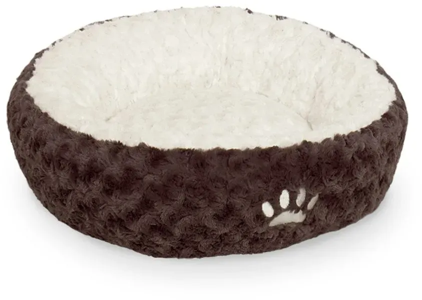 Hundebett Donut Neiku Ø 45 cm braun/weiß