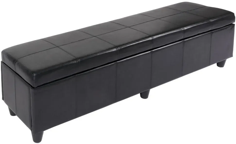 Truhenbank Kriens XXL Schwarz 180 x 45 x 45 cm