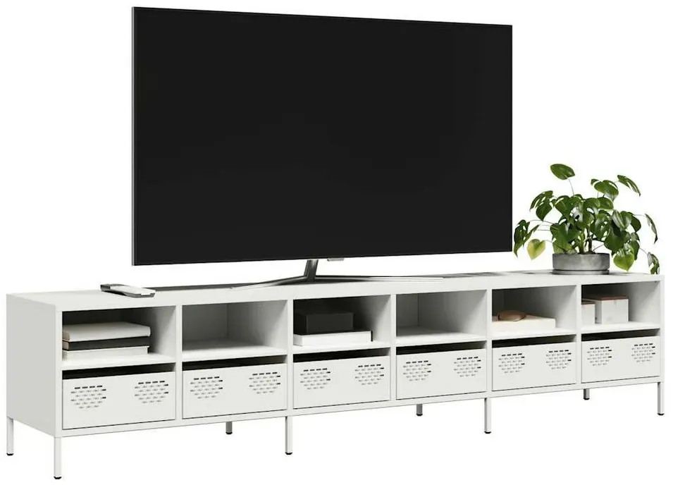 TV-Schrank 202 x 39 x 43,5 cm Weiß Stahl