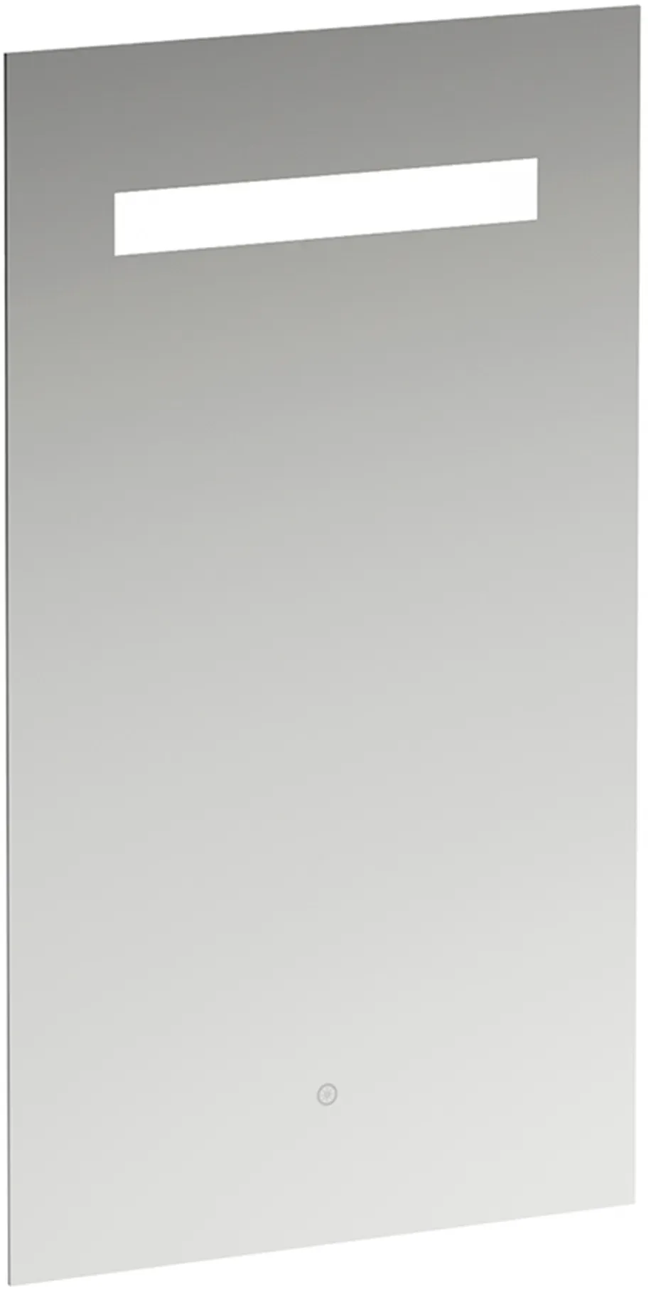 Leelo Spiegel mit integrierter horizontaler LED-Beleuchtung, Aluminiumrahmen, 450 mm, Version mit 1 Touch Sensorschalter, H4476129501441