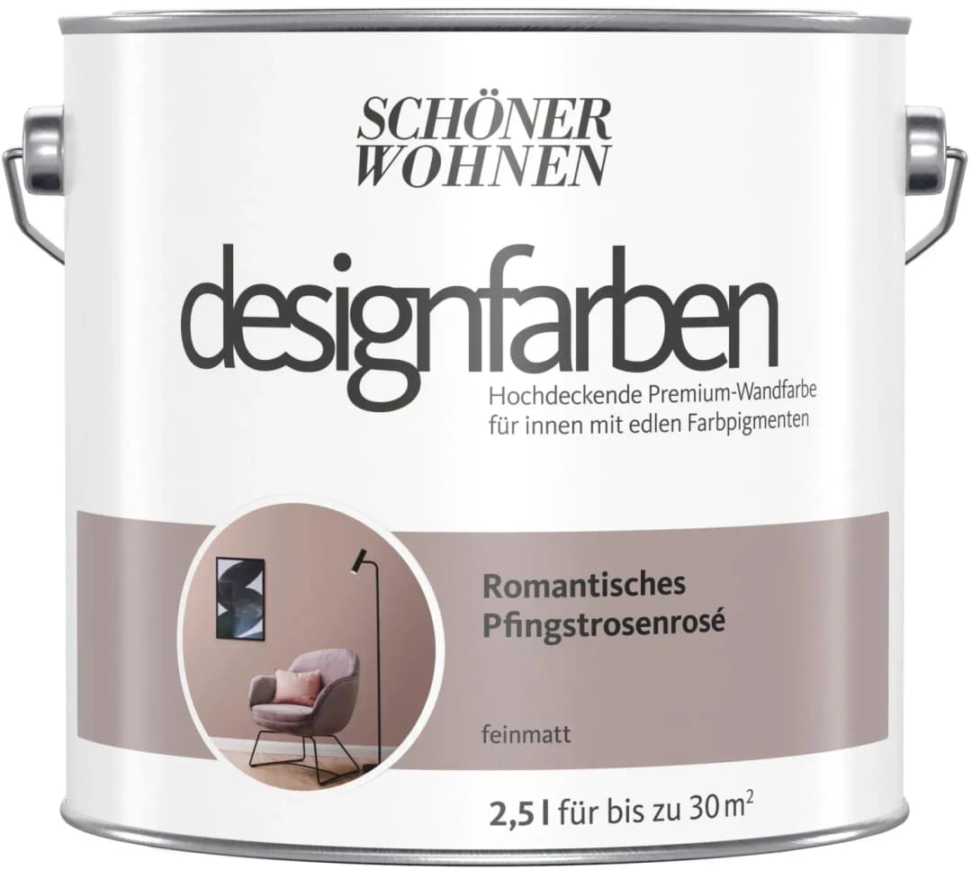 Designfarben 2,5 l romantisches pfingstrosenrosé