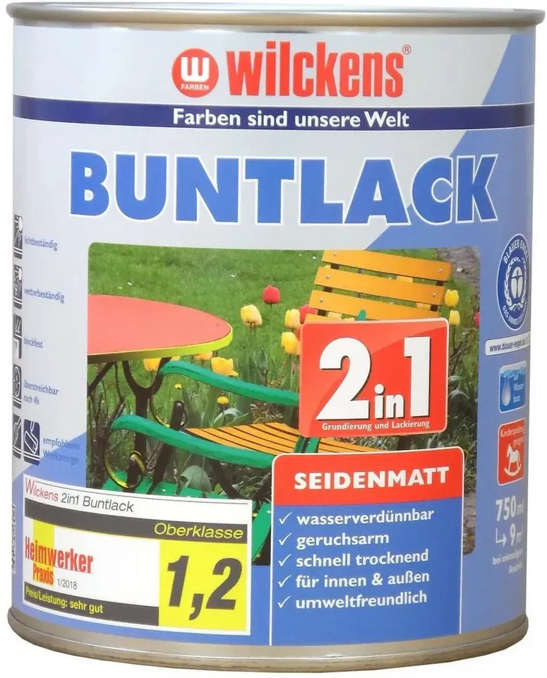 Buntlack 2in1 Tiefschwarz seidenmatt 0,75 l