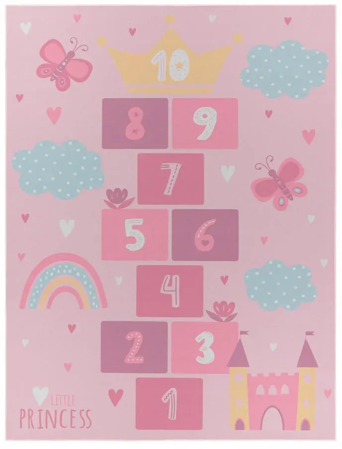 Herz Kinderteppich 140 x 200 cm Pink