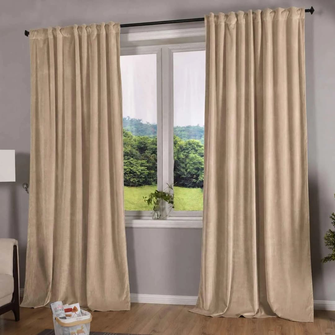 Milano Schlaufen 280 x 135 cm Sand 2 Stück