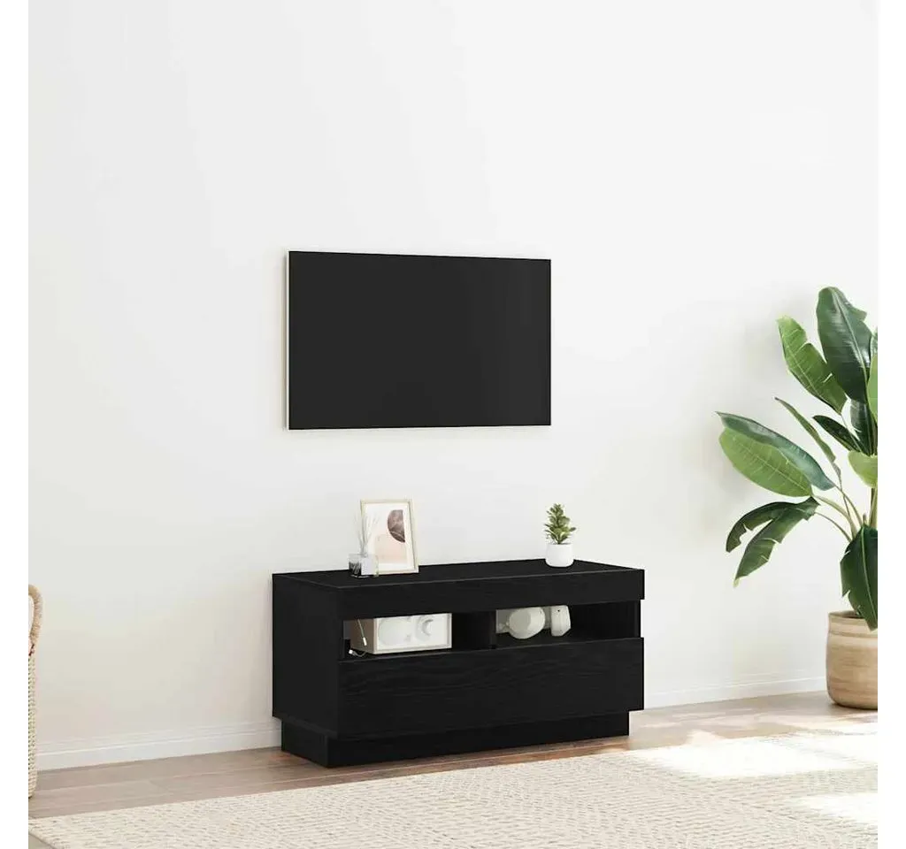 TV-Schränk 80 x 35 x 40 cm Schwarz Eichen-Optik Holzwerkstoff