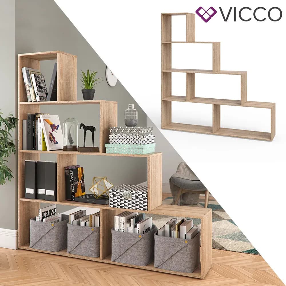 Treppenregal ASYM Bücherregal 40 x 30 x 180 cm Sonoma