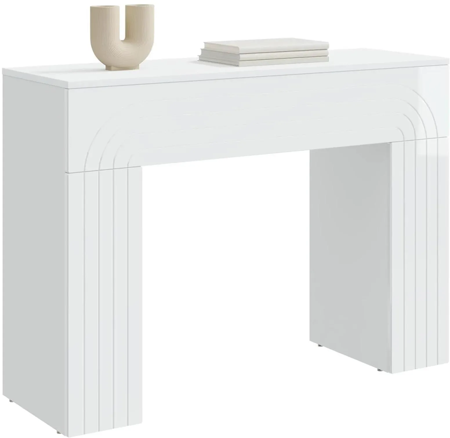 Couchtisch Hochglanz Weiß 102 x 35 x 75 cm