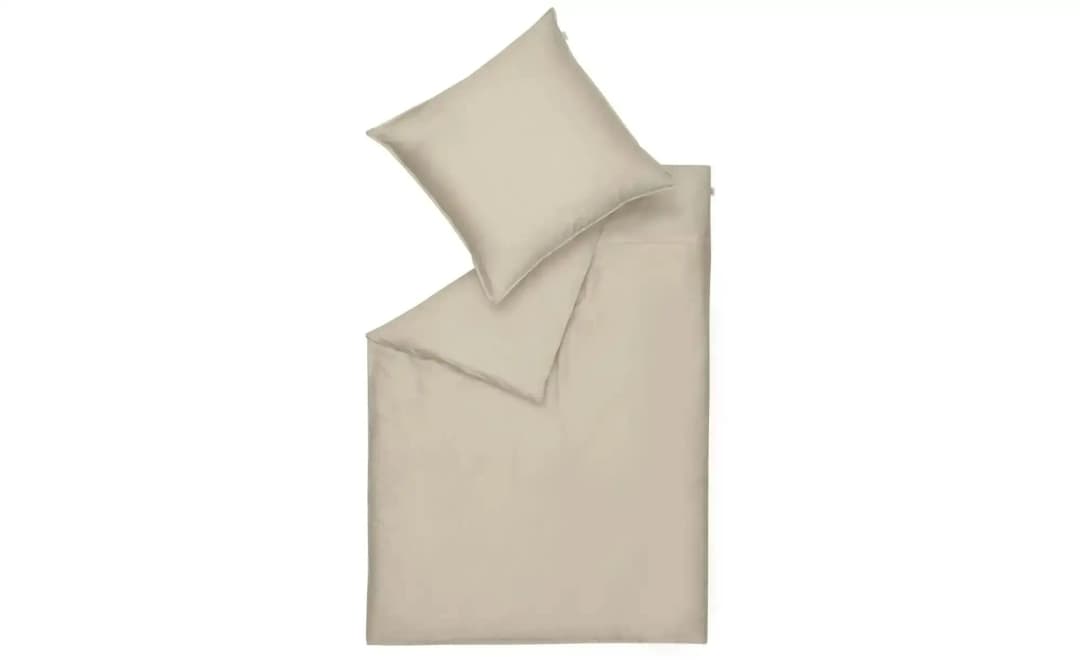 Pure unifarben Satin beige 155 x 220 cm + 2 x 80 x 80 cm
