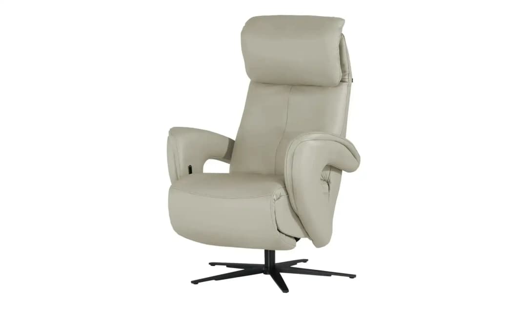 Relaxsessel Pierre Leder 75 x 115 x 87 cm Grau mit Relax-Funktion