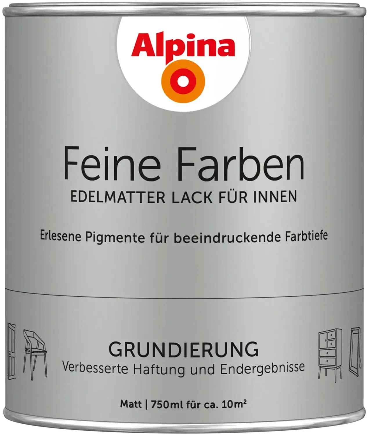 Feine Farben Lack für Innen Grundierung 750 ml weiß