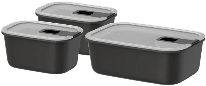 EasyClip Frischhaltedose Set nordic black 3 x 0,45 l + 1 x 1,0 l