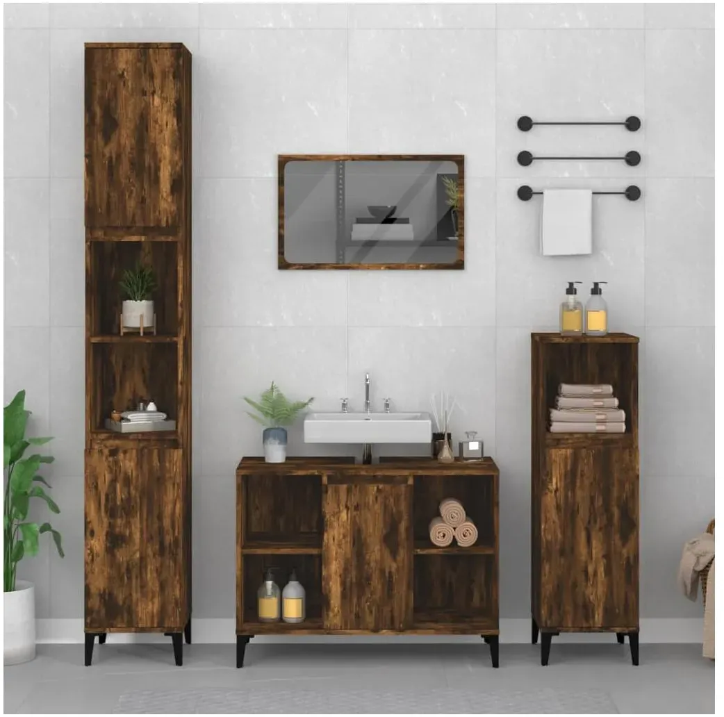 Badmöbel-Set Modell 11 3-tlg. Räuchereiche