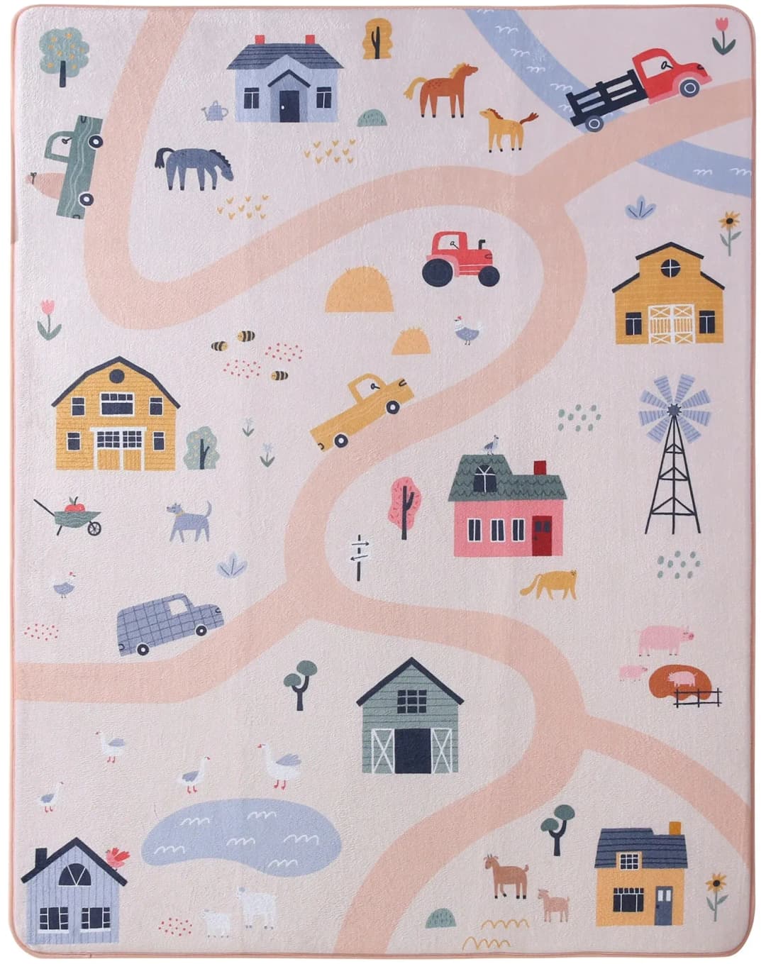 Kinderteppich 120 x 160 cm Beige
