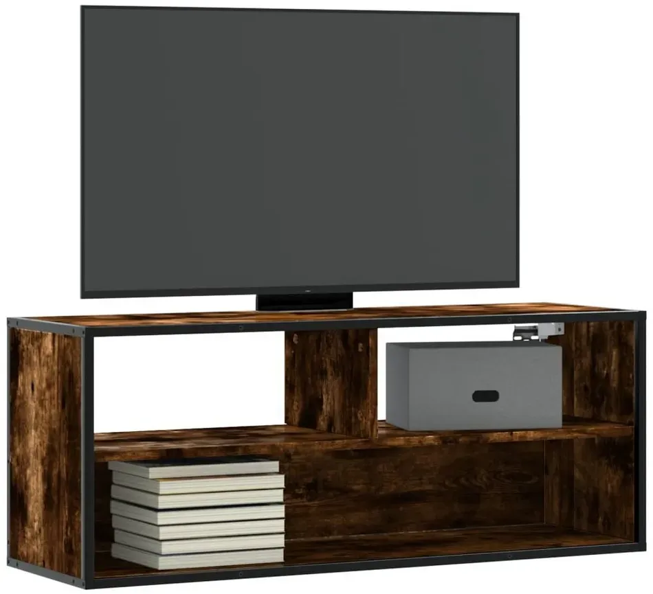 TV-Schrank Räuchereiche 100x31x39,5 cm Braun Holzwerkstoff/Metall