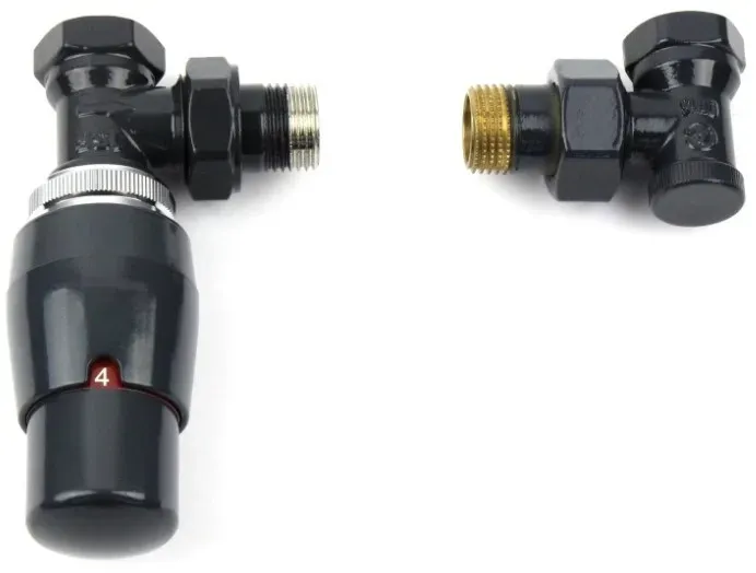 Heizkörper Anschlussarmaturen Thermostatset Eck 16mm anthrazit