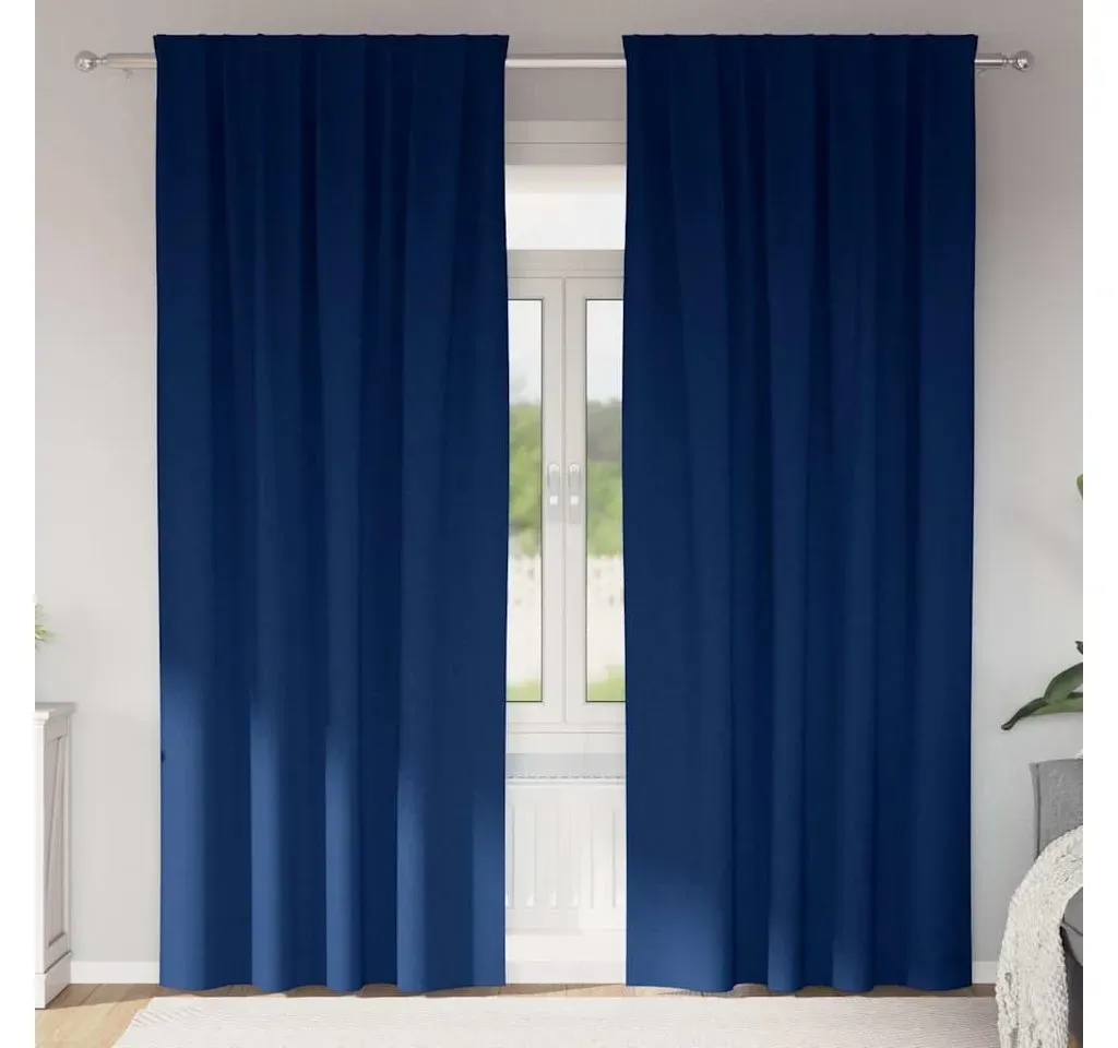 Verdunkelungs-Vorhang Ösen 260 x 140 cm Dunkelblau 2 St.