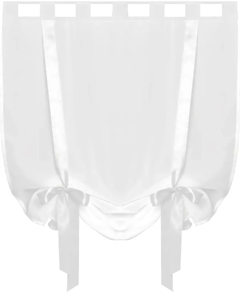 Raffgardine Schlaufen 80 x 160 cm Transparent/Weiß