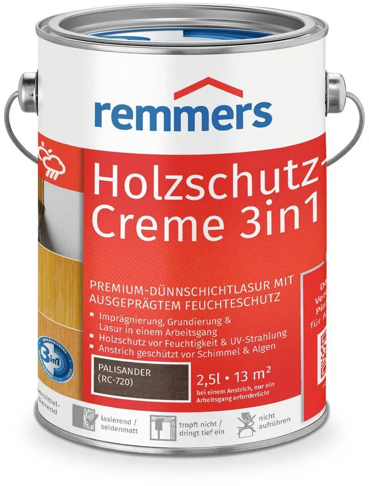 Holzlasur Holzschutz-Creme palisander 2,5 l