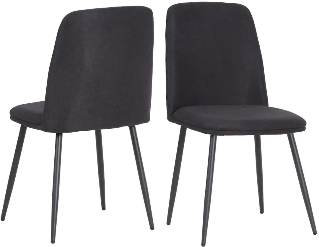 Esszimmerstuhl Bono Stoff schwarz 2er Set