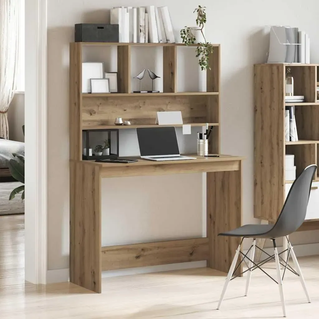 Schreibtisch mit Regal Artisan-Eiche 102x45x148cm Holzwerkstoff
