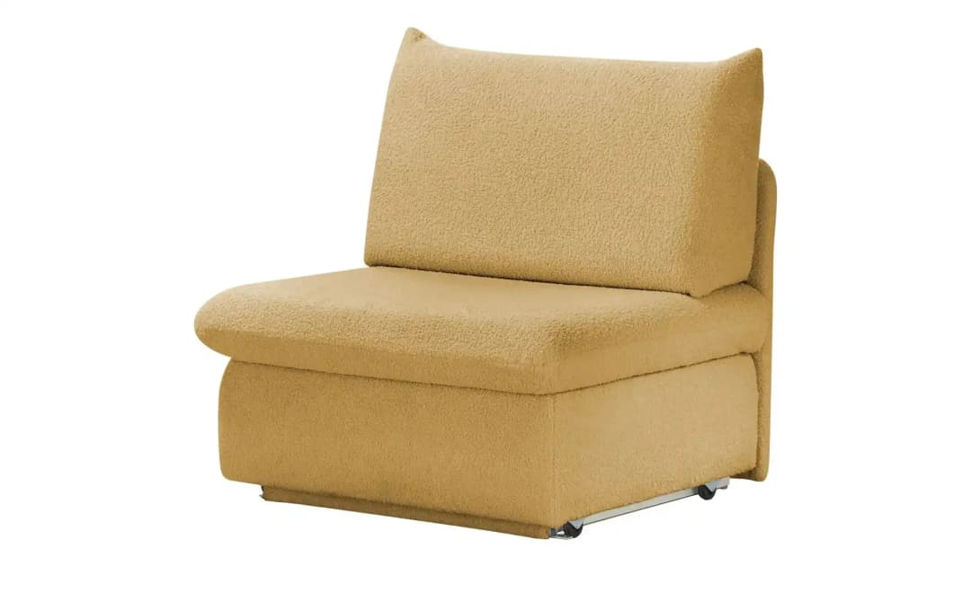 Schlafsessel Etta Stoff 88 x 88 x 96 cm Gelb mit Schlaffunktion