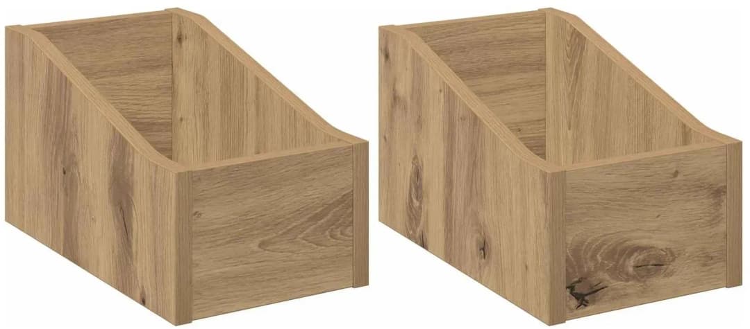 LP Plattenbox 2 stk. Artisan-Eiche 18 x 32 x 18 cm