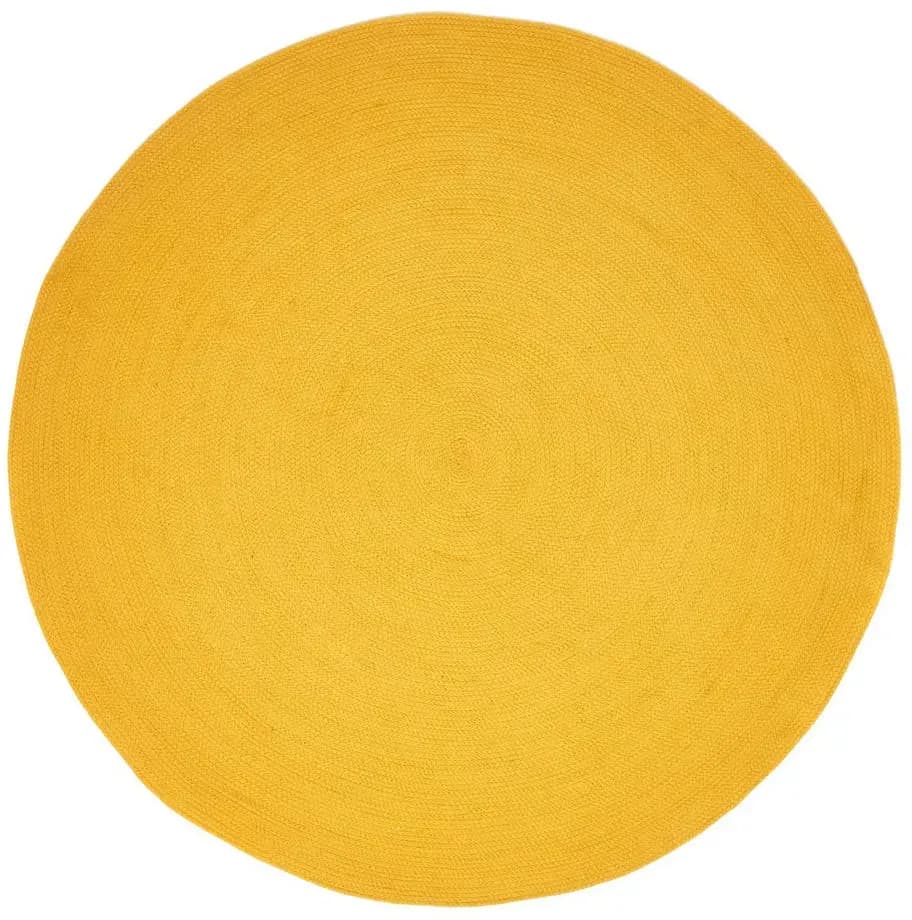 Wendeteppich rund 120 x 120 cm Dunkelblau/Ocker
