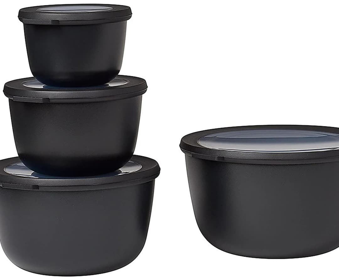 Frischhaltedose Cirqula rund schwarz 3 l 4-teiliges Set