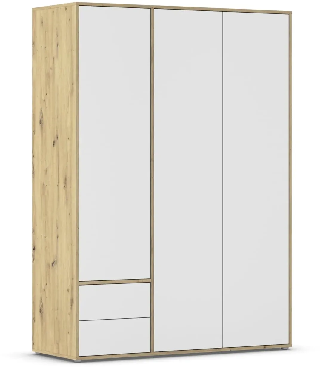 Drehtürenschrank NABILA 140 x 194 x 53 cm Weiß