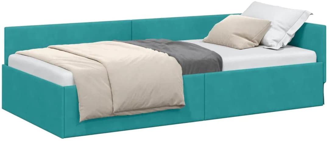 Eckbettgestell 90 x 190 cm Türkis