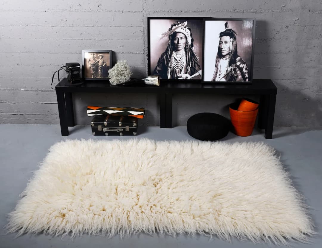 Flokati XXL Wollteppich 190 x 290 cm Beige