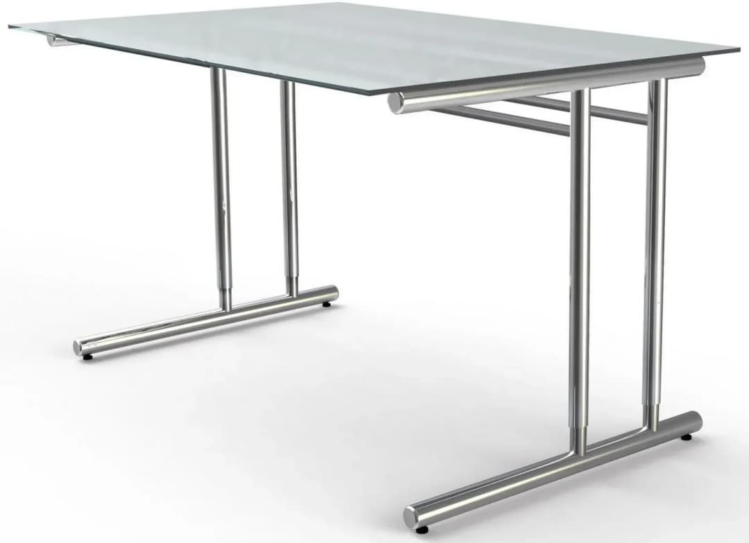 Schreibtisch Artline 120 cm Glas grau