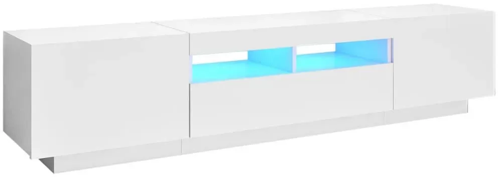 TV-Schrank mit LED-Leuchten 180x35x40 cm Weiß Holz