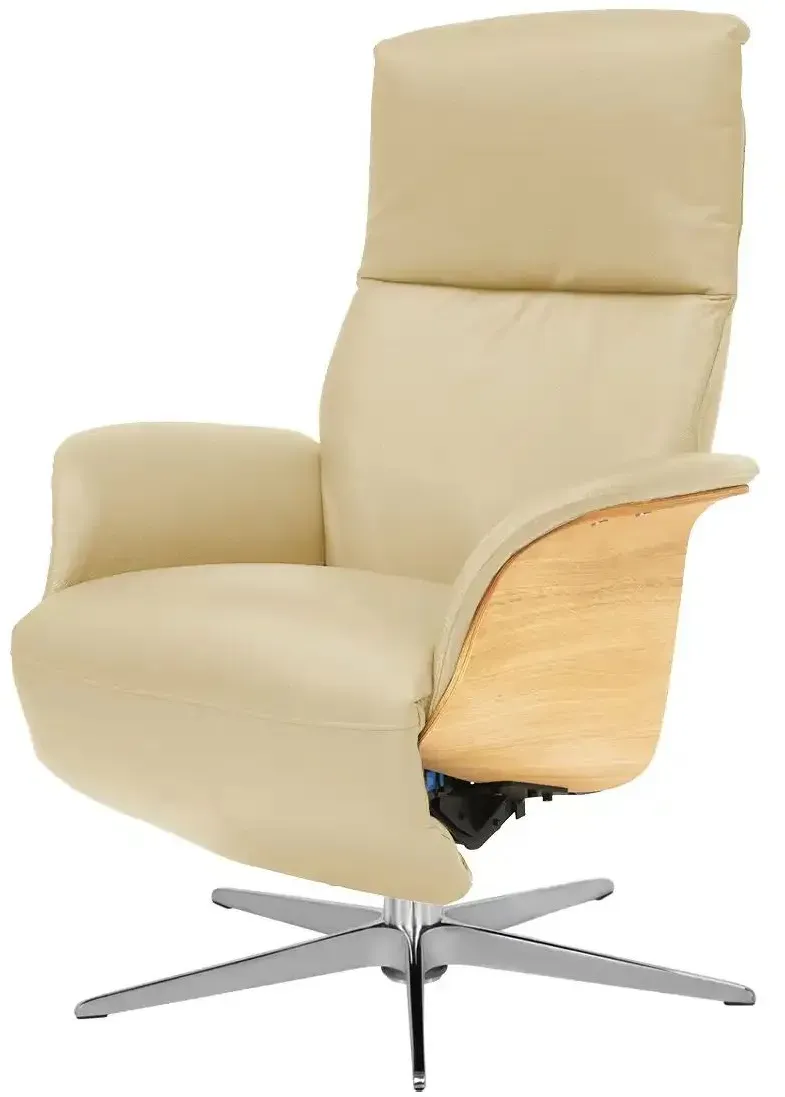 Drehsessel Frederik Leder/Mikrofaser 78 x 113 x 79 cm Gelb mit Relaxfunktion