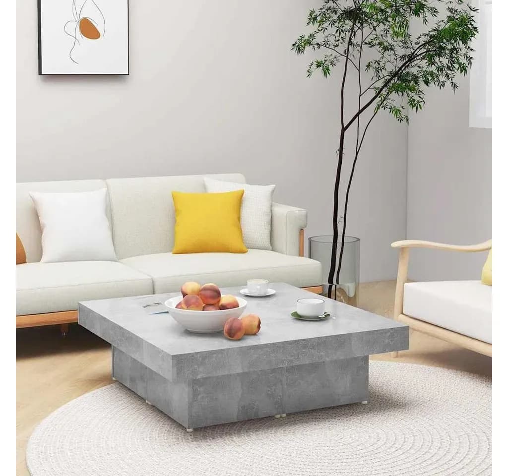 Couchtisch Betongrau Holzwerkstoff 90 x 90 x 28 cm