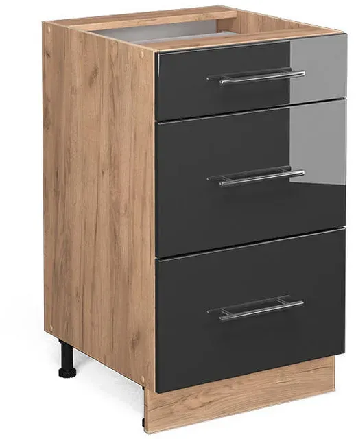 Unterschrank Fame-Line 50 x 51,5 x 81,5 cm Anthrazit Hochglanz
