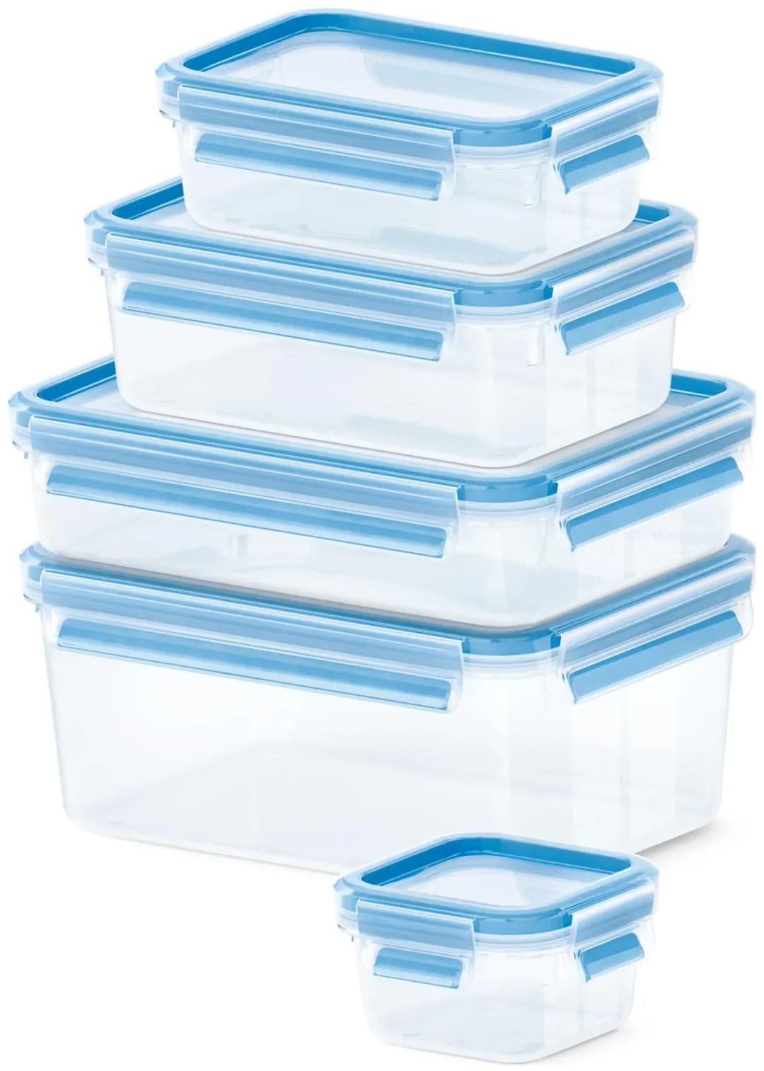 Clip & Close Frischhaltedosen Set blau 5-teilig 0,25 l, 0,55 l, 1 l, 1,2 l, 2,2 l
