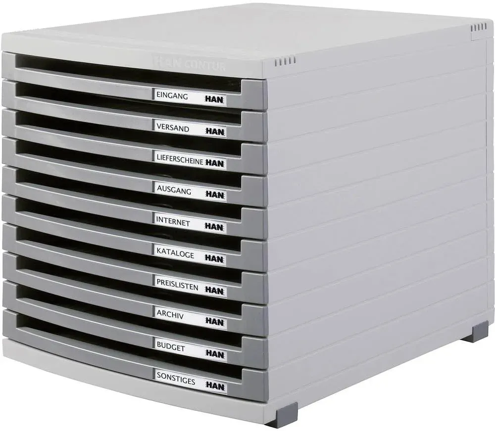 Schubladenbox Contur 30 x 38,2 x 30,7 cm 10-tlg. grau