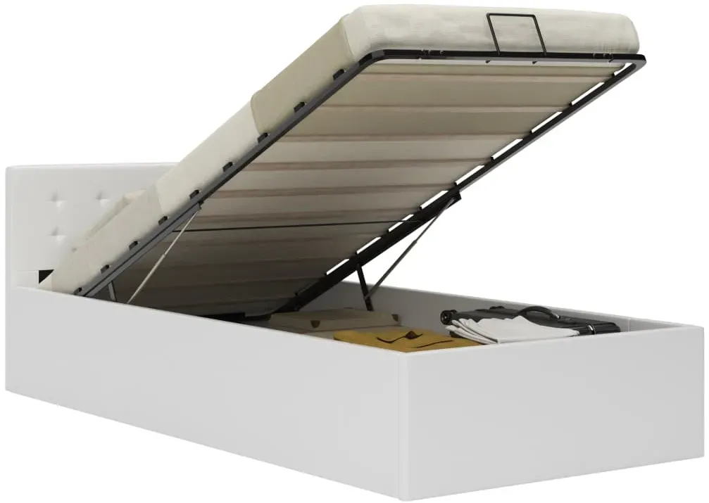 Stauraumbett 90 x 200 cm Weiß