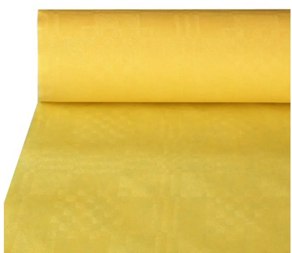 Papiertischtuch mit Damastprägung 50 m x 1 m gelb