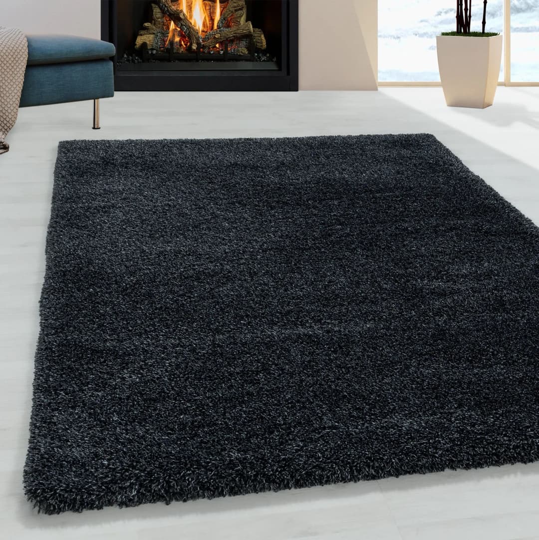 Fluffy 3500 Hochflorteppich 280 x 370 cm anthrazit