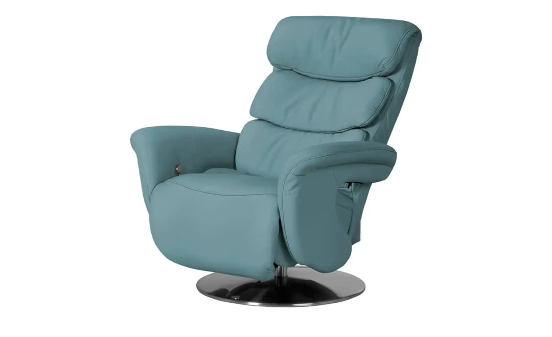 Relaxsessel 7628 Leder 83 x 109 x 90 cm Türkis/Petrol mit Relax-Funktion