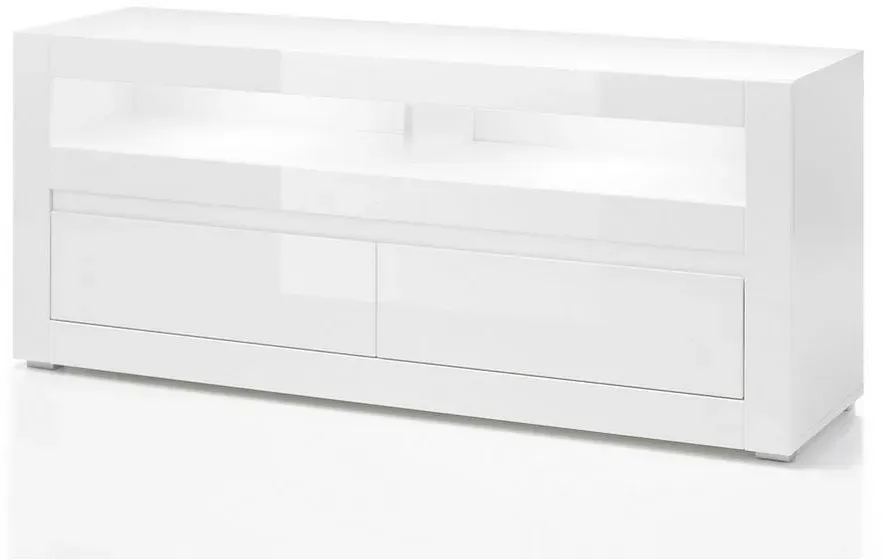 Nobile TV-Lowboard 150 x 63 x 42 cm Weiß Hochglanz/Grau Holzwerkstoff