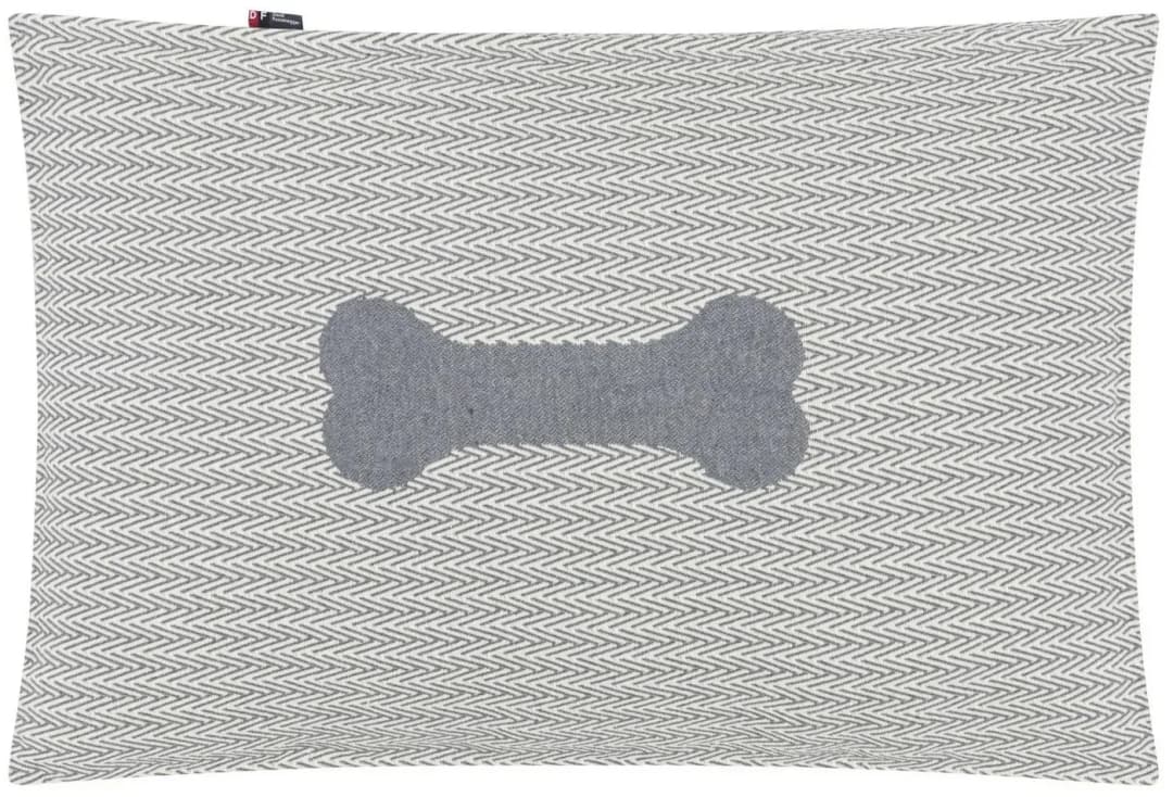 Hundekissenhülle Knochen 90 x 60 cm grau