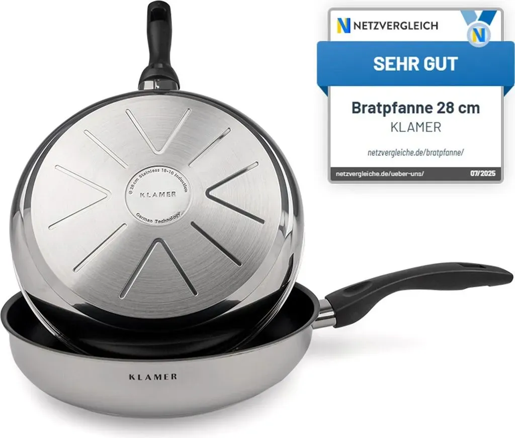 Profi Edelstahl Bratpfanne 28cm