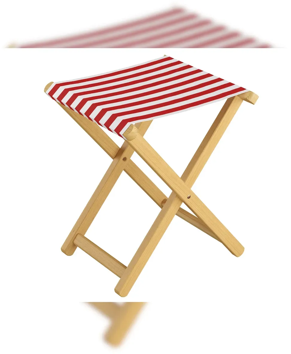 Klappstuhl Anglerstuhl Baumwolle rot/weiß 2er Set