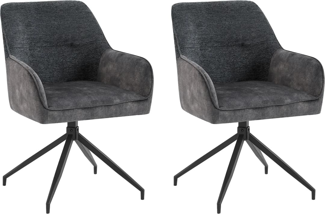 Esszimmerstuhl Jacky Bouclé anthrazit 2er Set